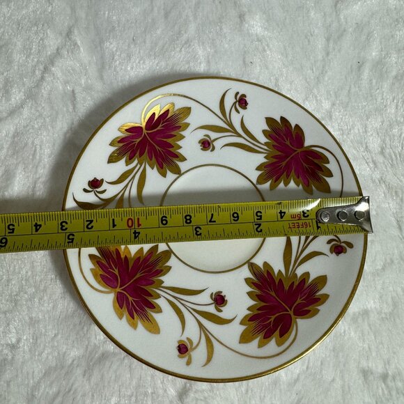 Grosvenor Fine Bone China "Culross" Saucer Set 5 Floral Saucer for Demitasse Cup - Picture 6 of 7